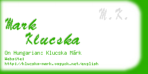 mark klucska business card